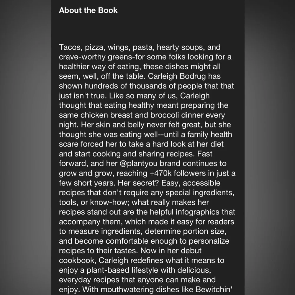 Plant You Plant-Based Cookbook by Carleigh Bodrug